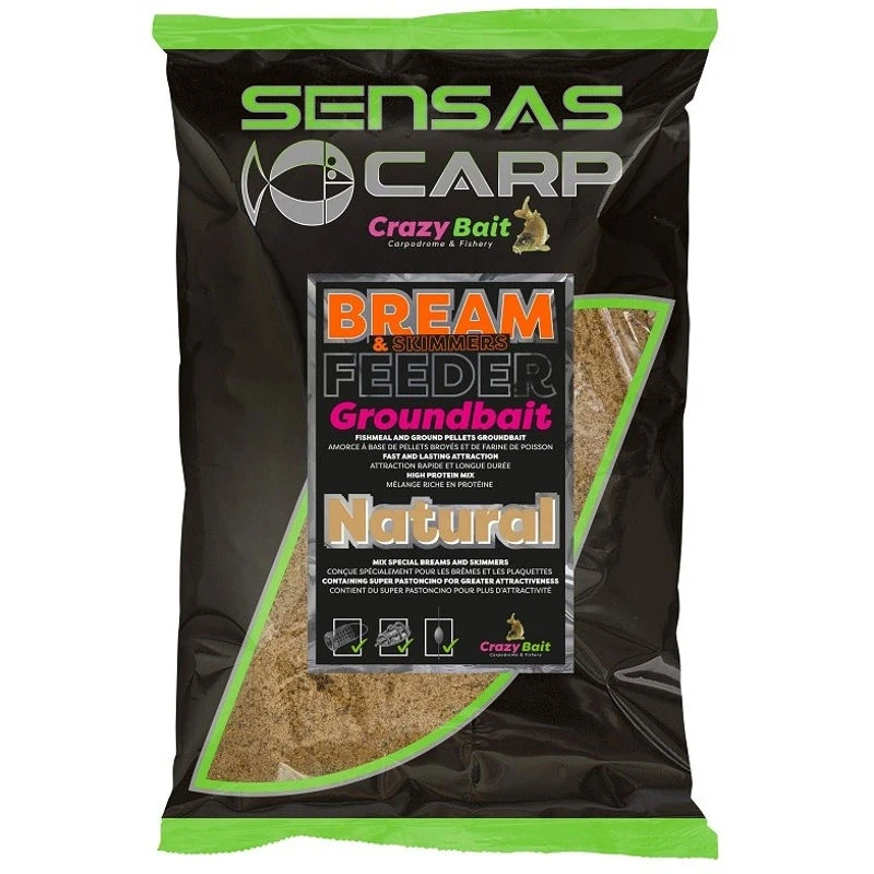 Sensas Bream & Skimmers Natural Feeder Groundbait 2Kg